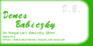 denes babiczky business card