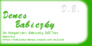 denes babiczky business card
